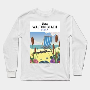 Walton Beach Essex travel poster Long Sleeve T-Shirt